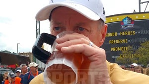 Jim Kelly Chugs Fan's Beer at Football Hall of Fame