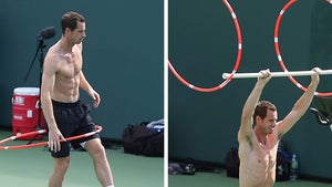 Andy Murray Does Hula Hoop Workout at Tennis Center