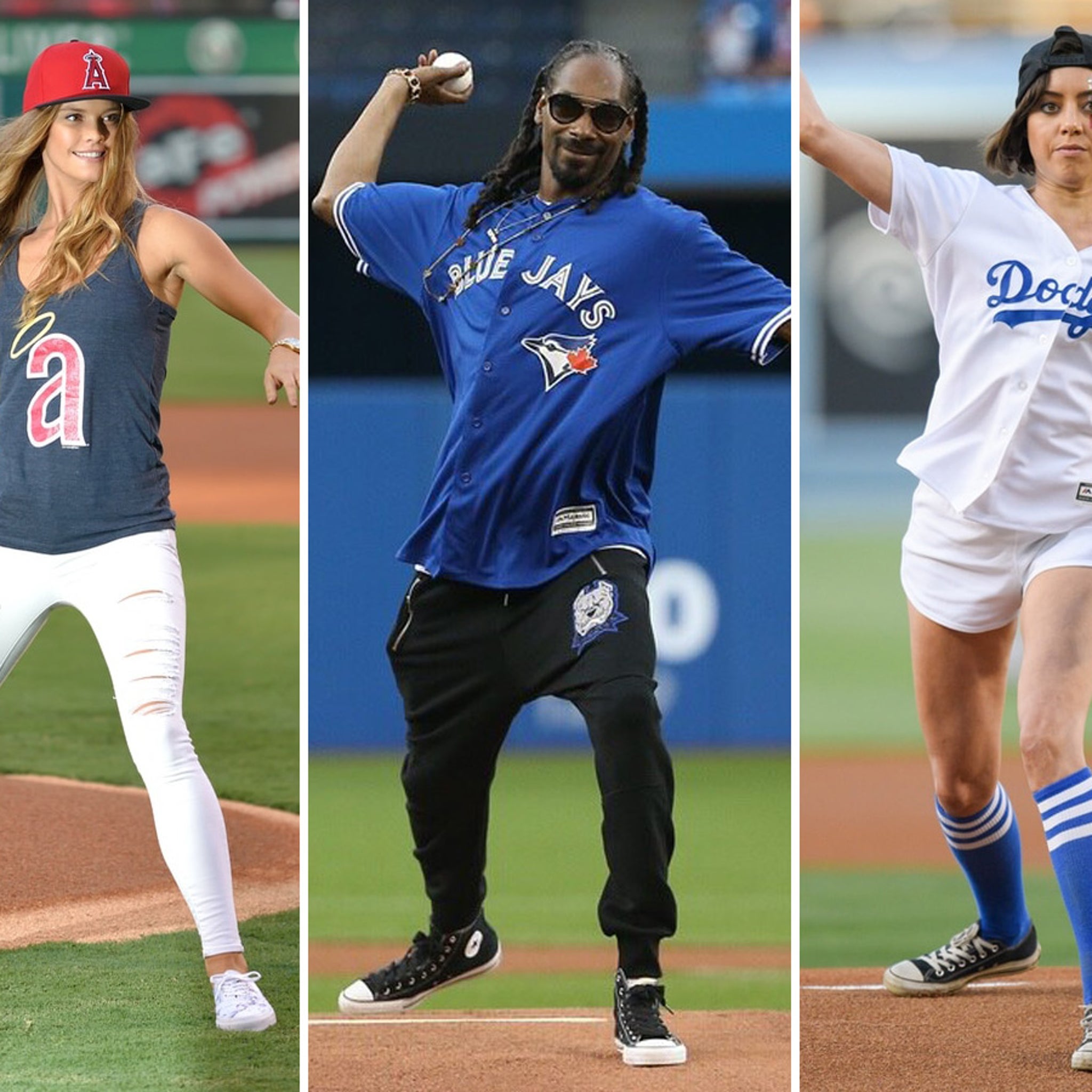 Kourtney Kardashian, Kevin Hart Throw Out Dodgers First Pitch: Pics