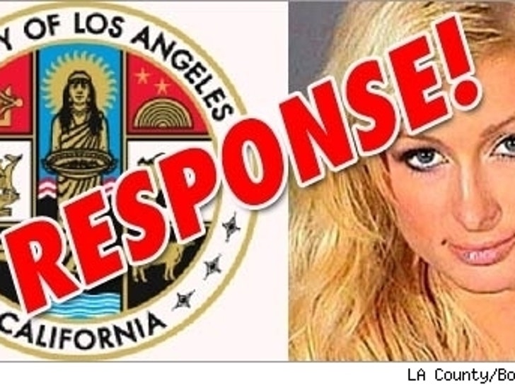 LA County Seal, Paris Hilton