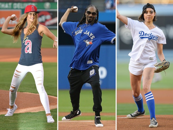 Celebs Throwing Out The First Pitch