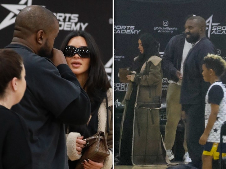 Kim Kardashian and Kanye West Attend Saint's Basketball Game