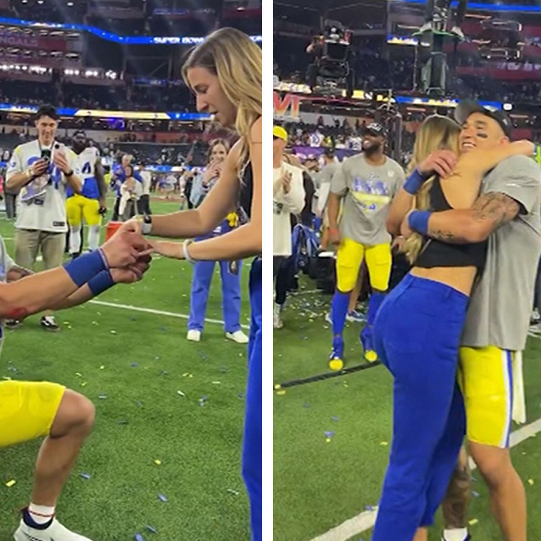 Rams' Taylor Rapp proposes to his girlfriend at SoFi Stadium after winning  Super Bowl LVI