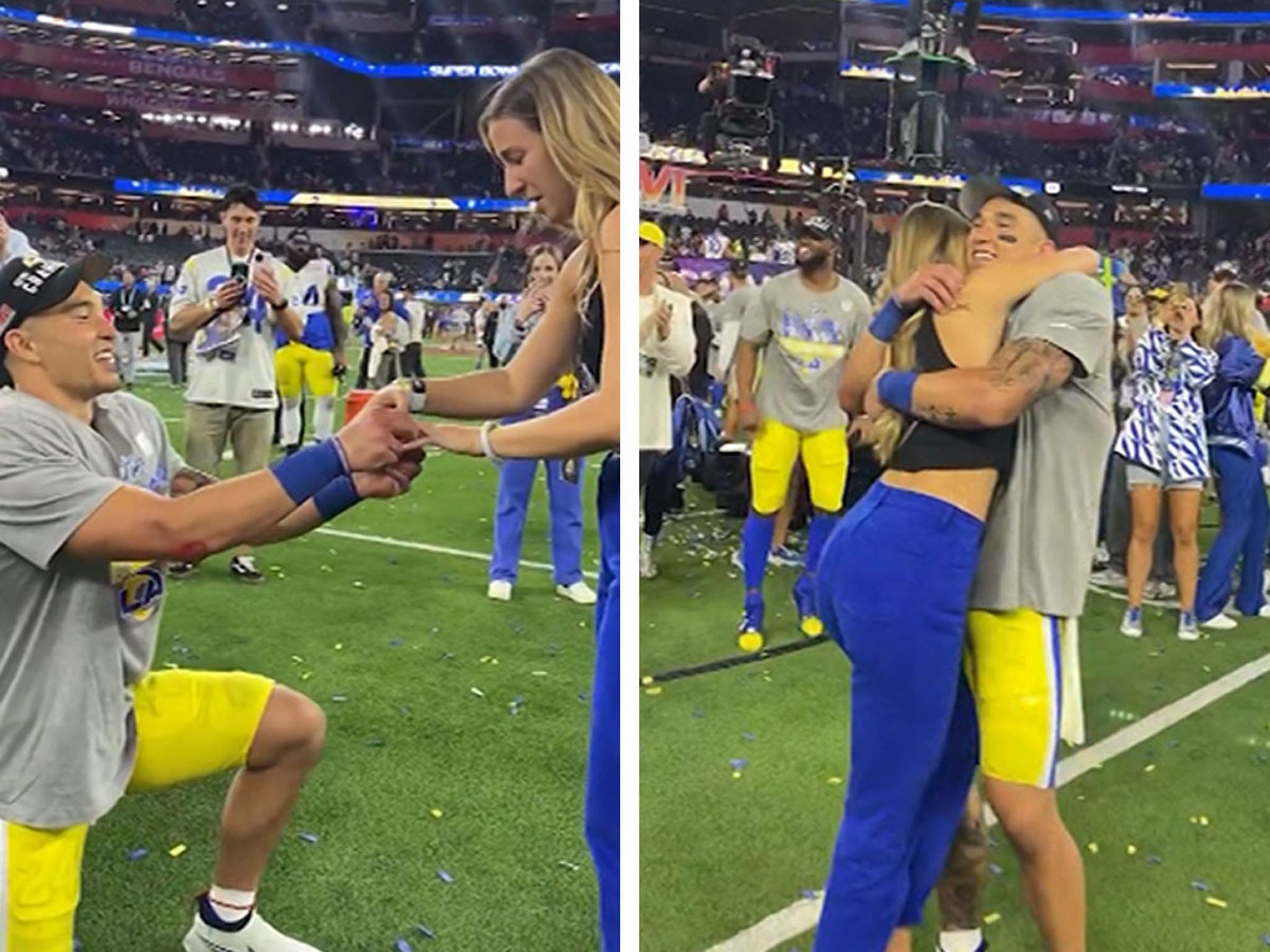 Rams marriage proposal at Super Bowl: Rams safety Taylor Rapp proposes to  girlfriend on field after Super Bowl 56 - DraftKings Network