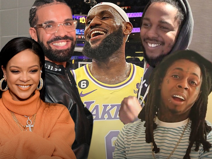 Rekor Kıran Maçtan Sonra Rihanna, Drake, Lil Wayne ve Kendrick LeBron'u Tebrik Ediyor