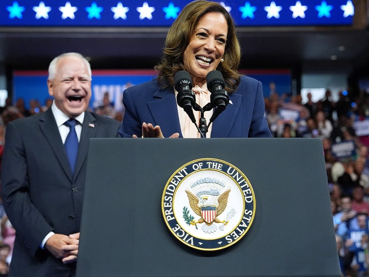 Kamala Harris And Tim Walz  On The Campaign Trail