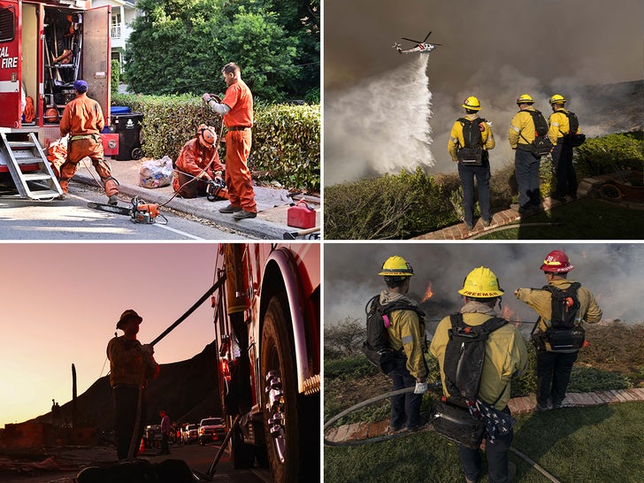 First Responders Tend To Los Angeles Fires