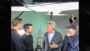 Harrison Ford Chats with 'Solo: A Star Wars Story' Star Alden Ehrenreich and Ron Howard