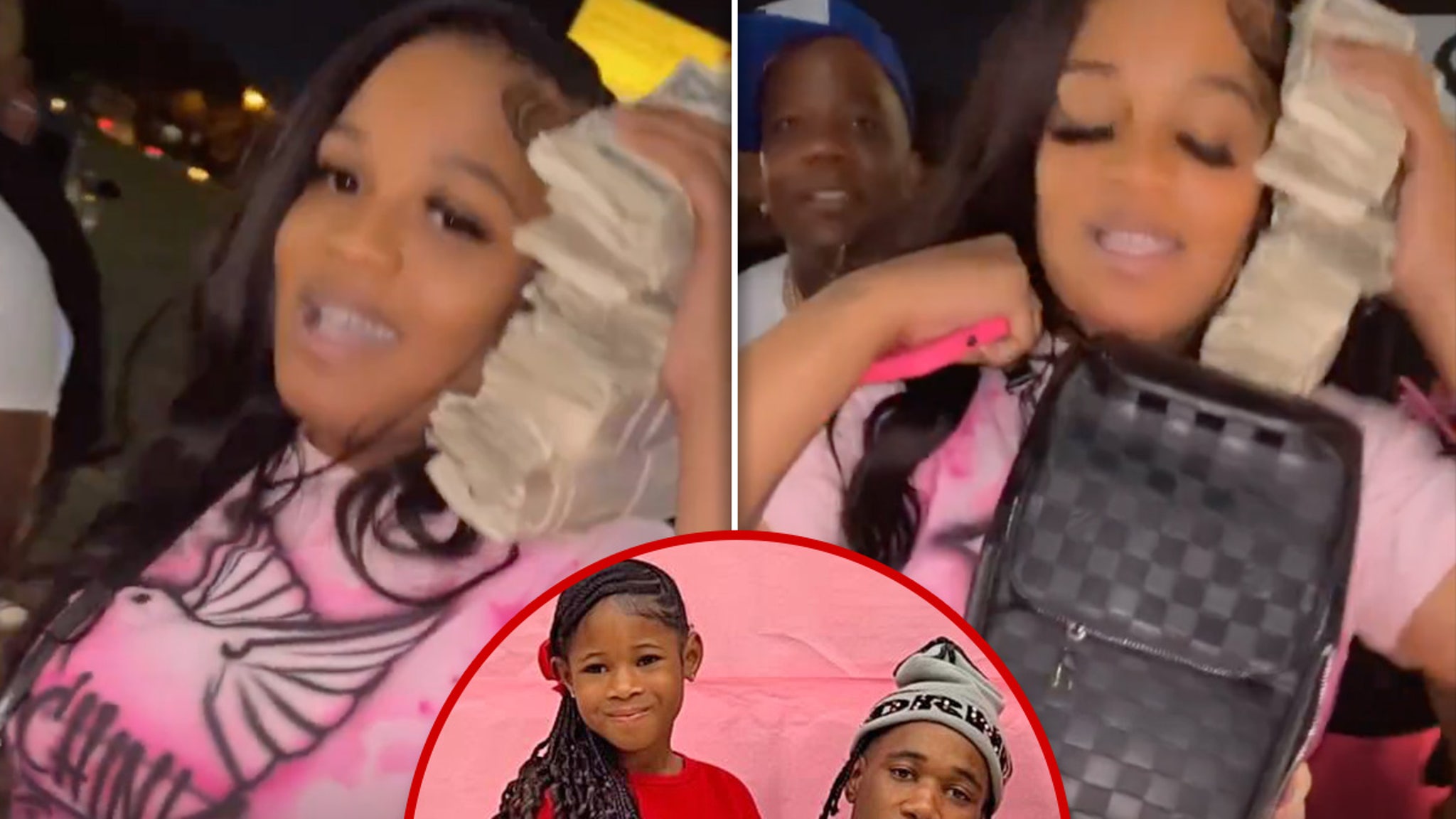 Lil Ronnie's Baby Mama Flashes Stacks of Cash at Slain Daughter's Memorial