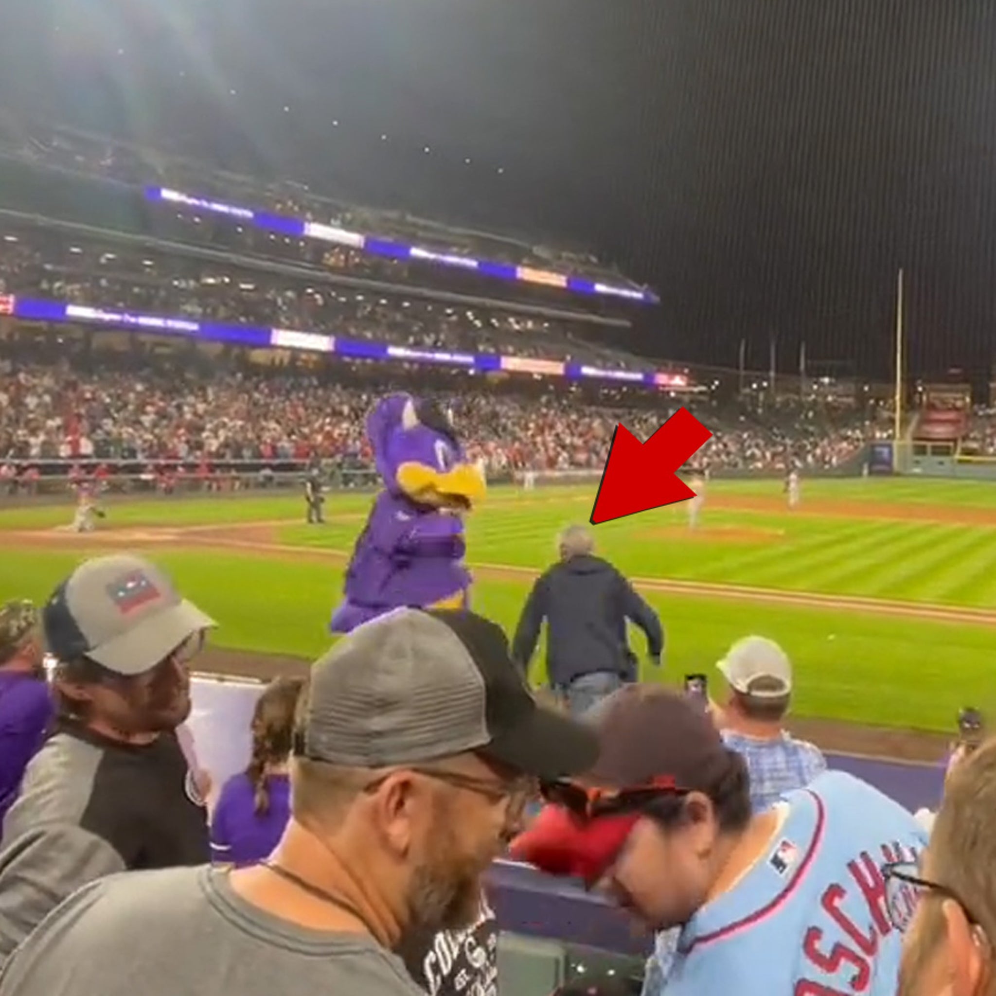 Police searching for man who brutally tackled mascot during Colorado Rockies  game