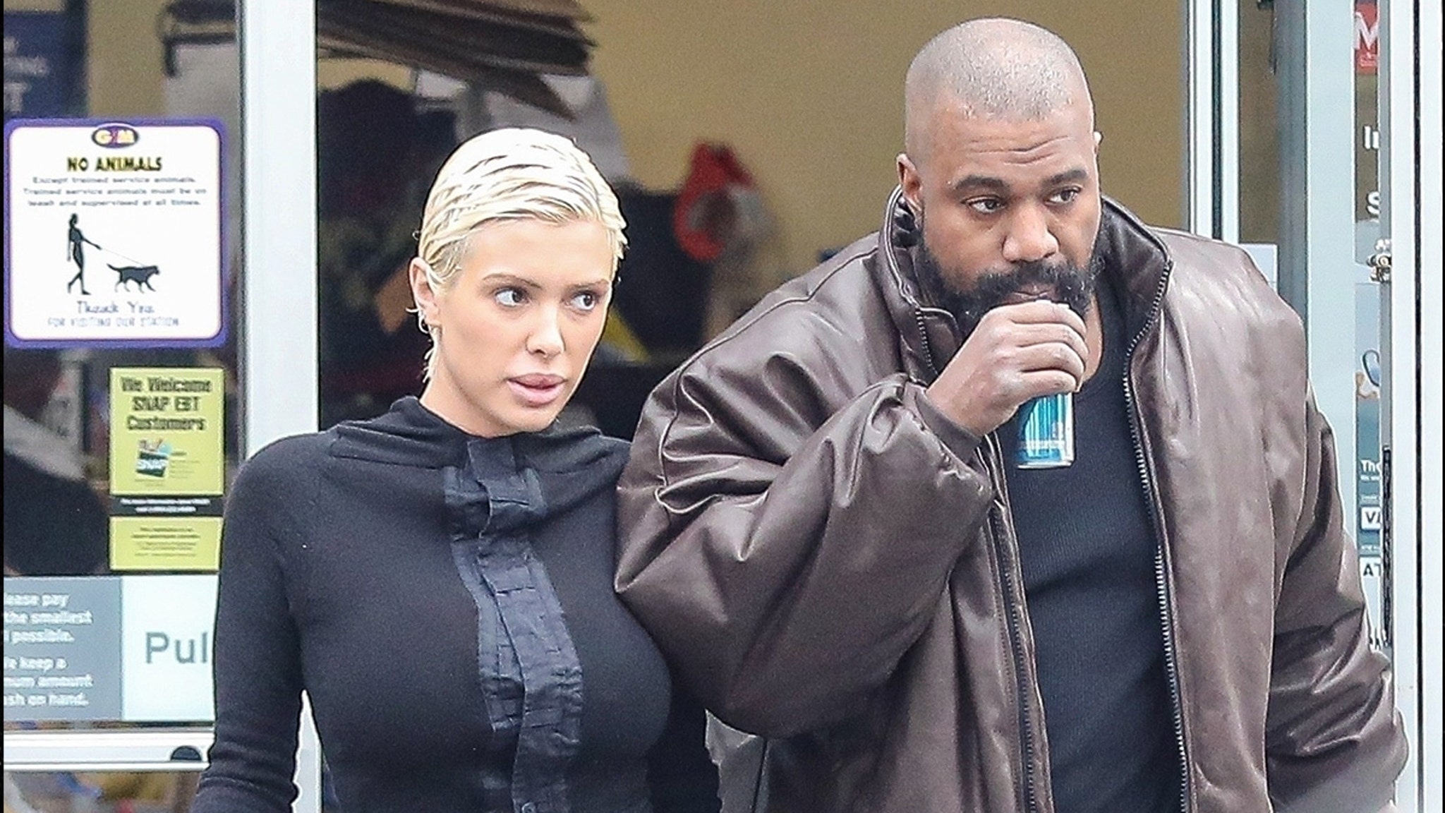 Kanye West And Wife Bianca Censori Spotted Fueling Up At Gas Station thumbnail