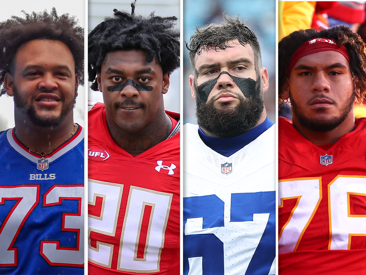 Dion Dawkins, Tae Crowder e Brock Hoffman Kingsley Suamataia si sono separati dal sub getty