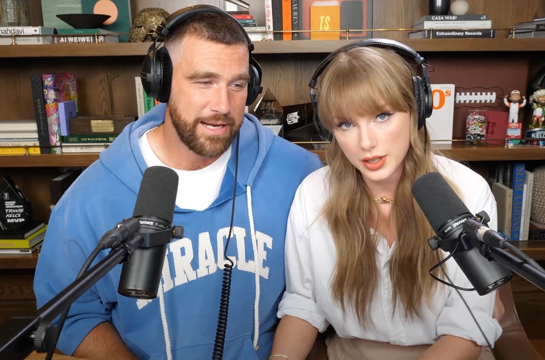 Taylor Swift Travis Kelce Handsy New Heights Podcast 9