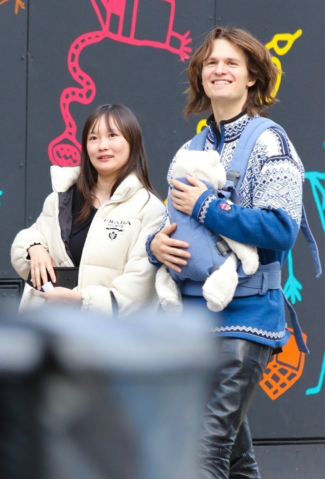 Ansel Elgort Out With Baby And Partner NYC 1