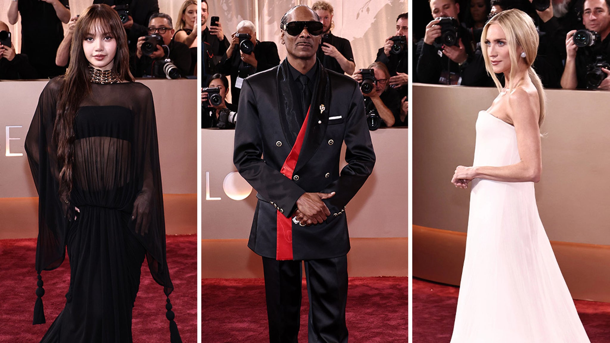 Celebs Go For Gold on 2026 Golden Globes Red Carpet Celebs Go For Gold on 2026 Golden Globes Red Carpet