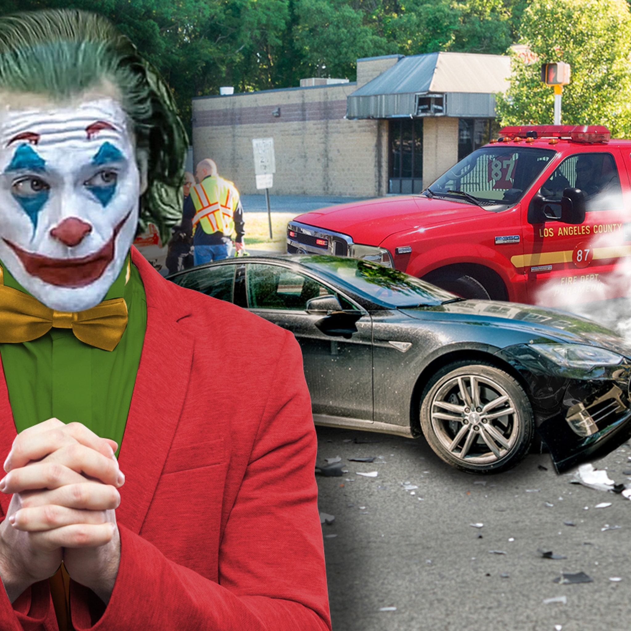 joker hit by car gif