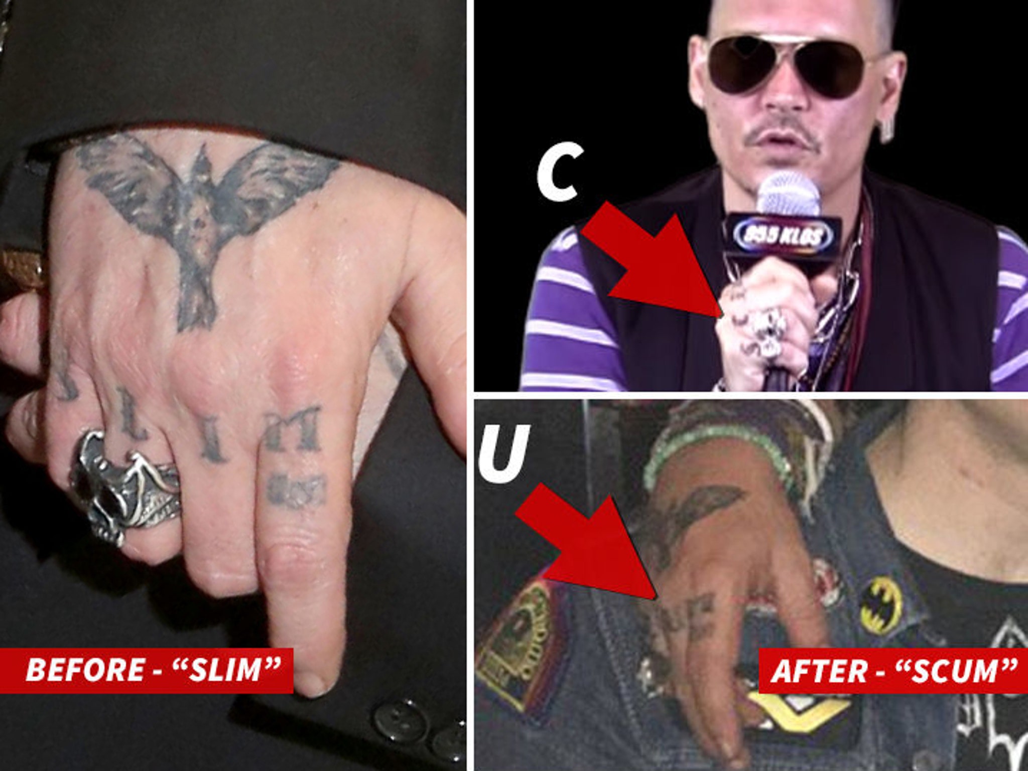Johnny Depp has Amber Heardinspired tattoo reworked again  Daily Mail  Online