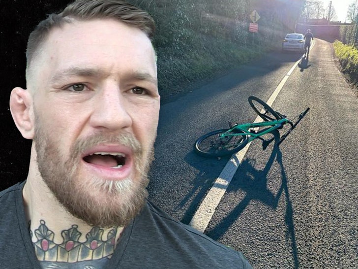 conor mcgregor hit by car while riding bike