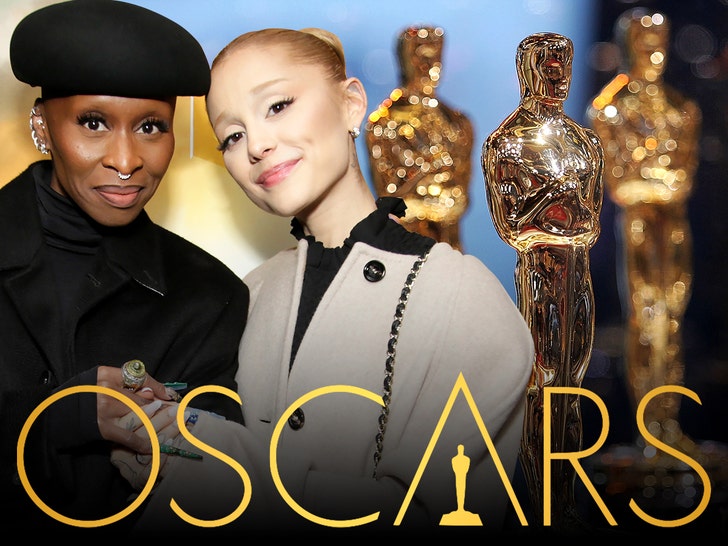 patung cynthia erivo dan ariana grande oscar