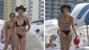 Genie Bouchard Plays Beach Football In Tiny Bikini & Cowboy Hat
