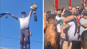 Charles Oliveira Brings UFC Belt Home to Brazil, Crowd Goes Wild for the Champ!!!