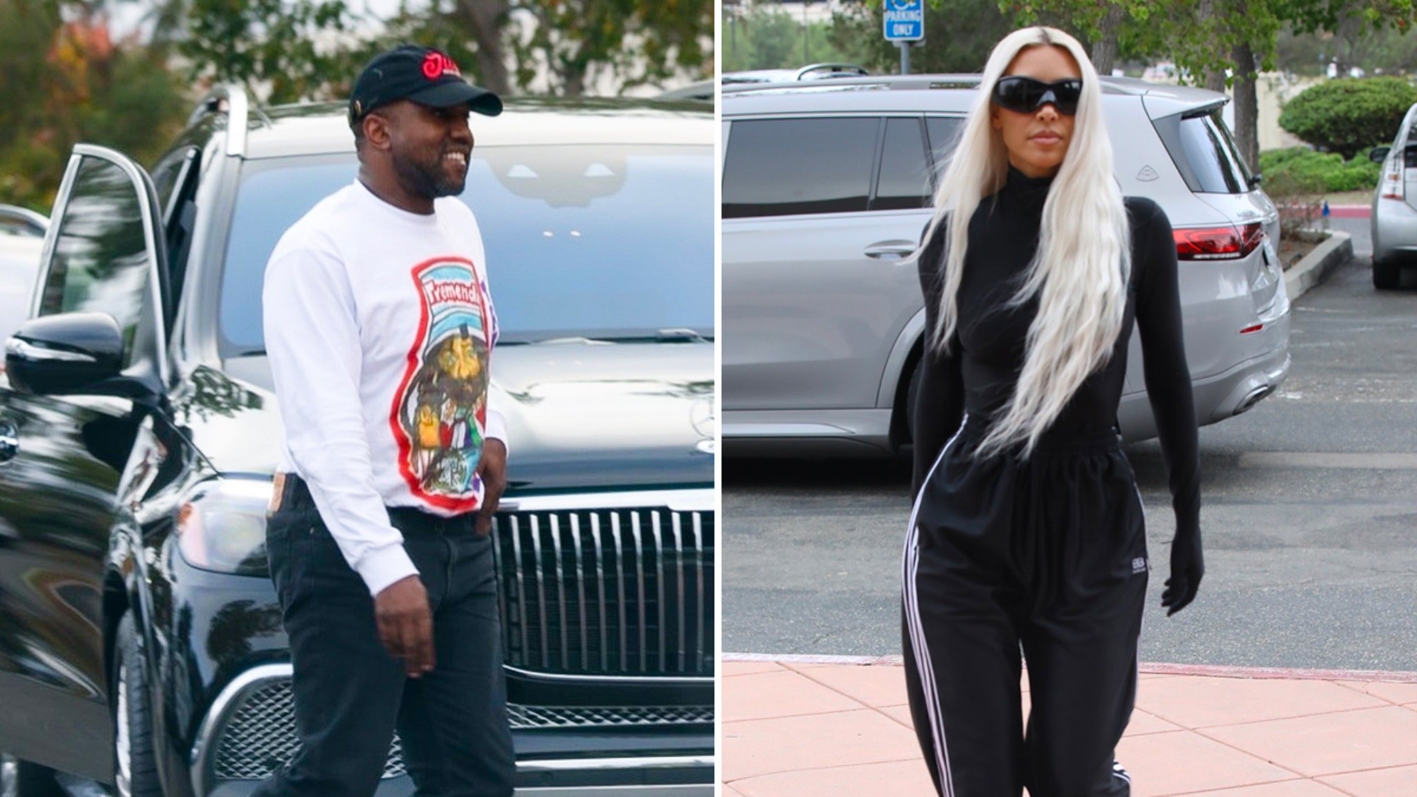Kim Kardashian and Kanye West Attend Norths Basketball Game, Arrive Separately #KanyeWest
