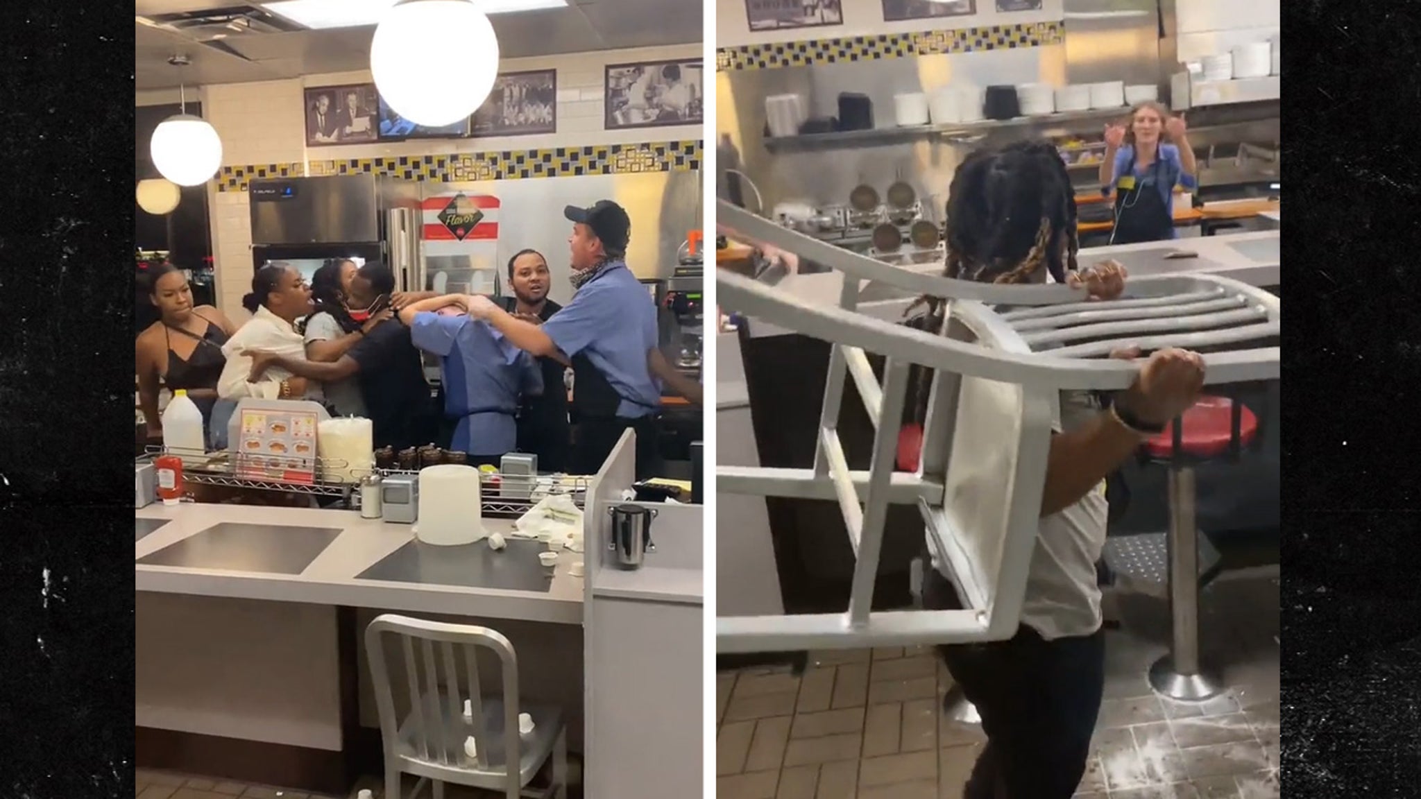 WWE Style Fight Breaks Out In Texas Waffle House Chairs And Fists Fly