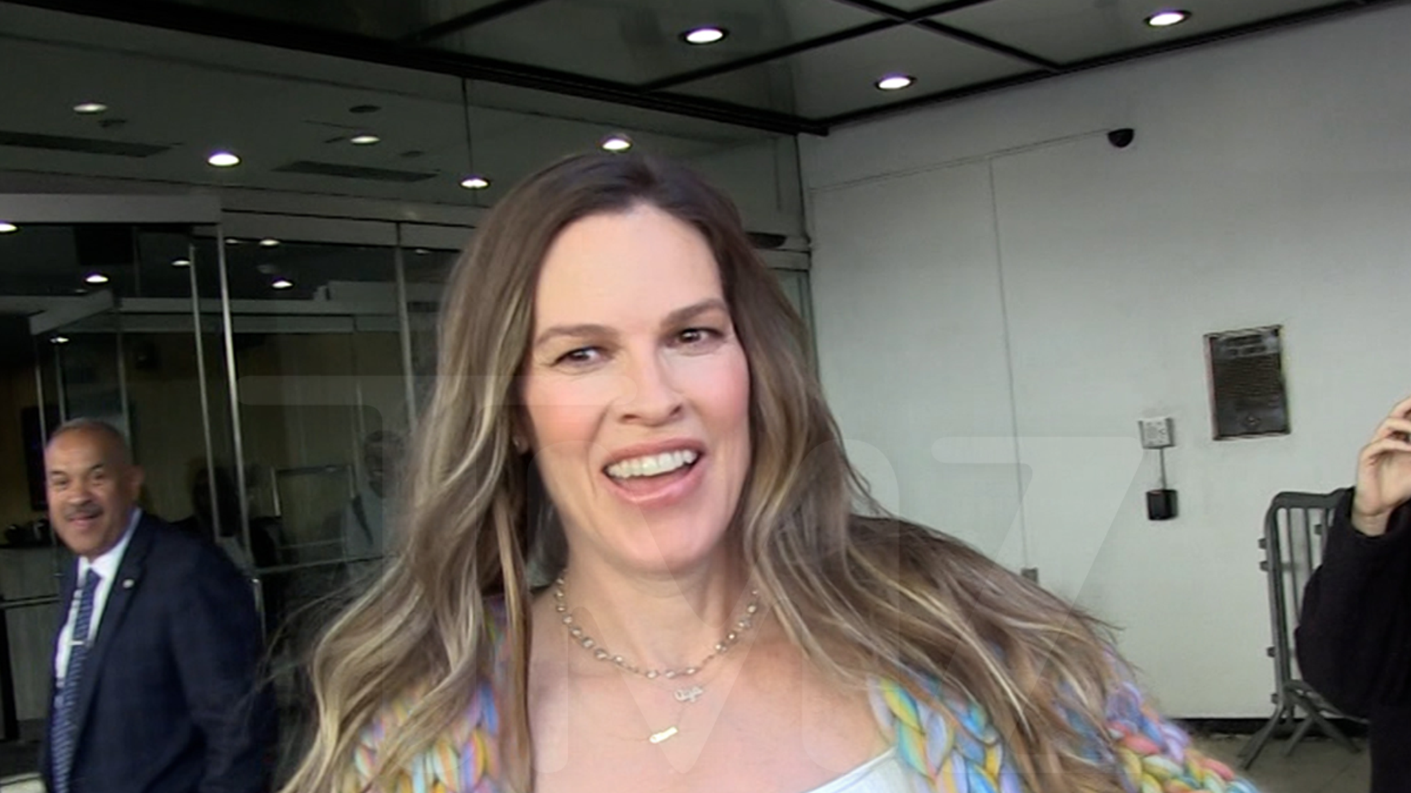 Hilary Swank Has Awkward Autograph Encounter with Fan