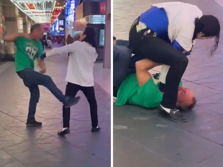 Michael Jackson Impersonator Fights A Guy In Las Vegas