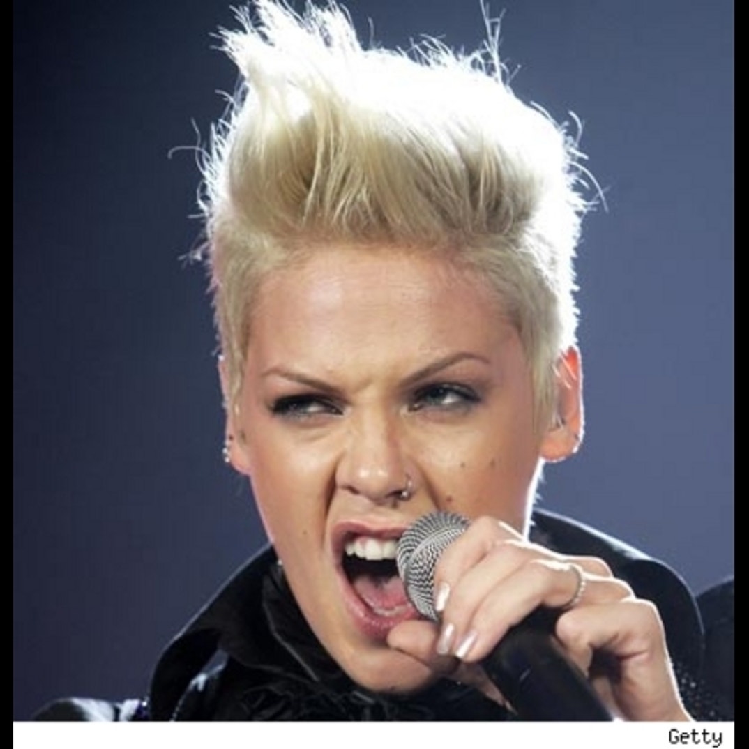 P!NK performs on stage during her 