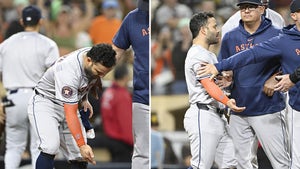 Jose Altuve With His Shoe Off During The Baseball Game