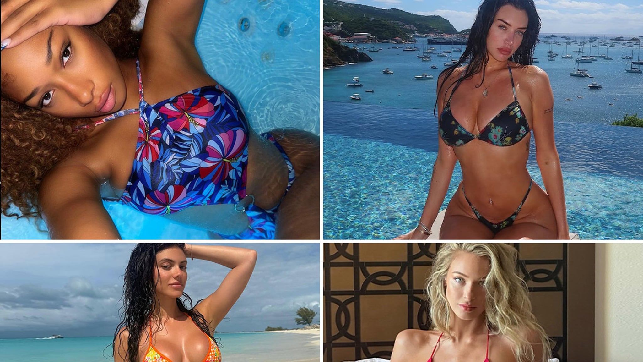 Sexy Stars in Flower Print Swimwear ... Happy Floral Friday!