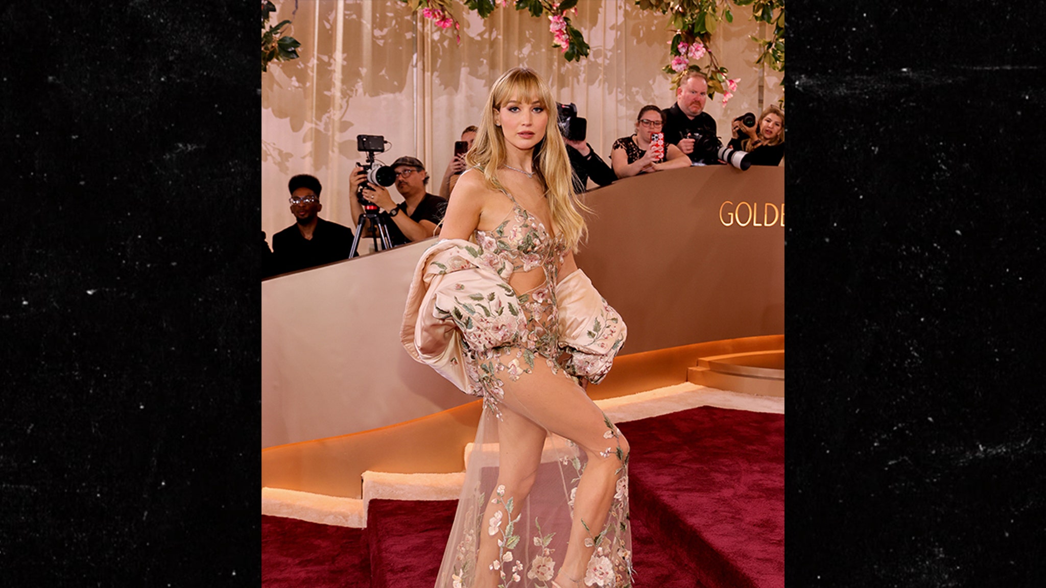 jennifer lawrence golden globes red dress 24K Fringe Sequin Dress L/XL – OMNIA