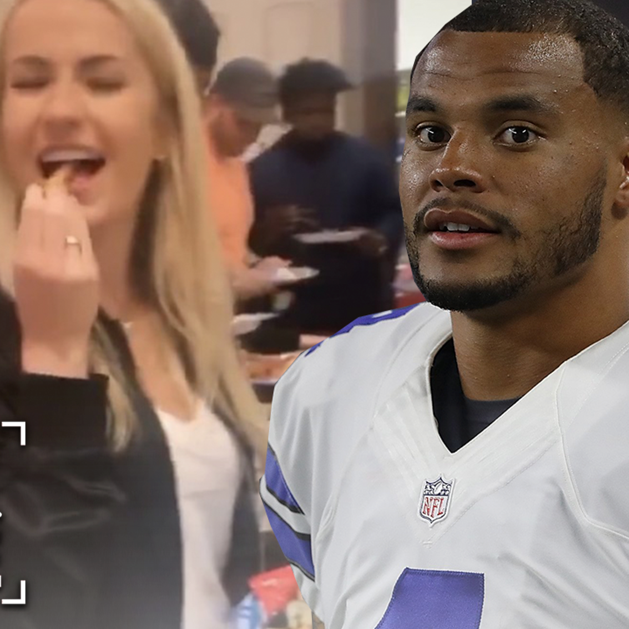 Dak Prescott Feeds Ezekiel Elliott Entire Bucket Of Popcorn At Stars Game