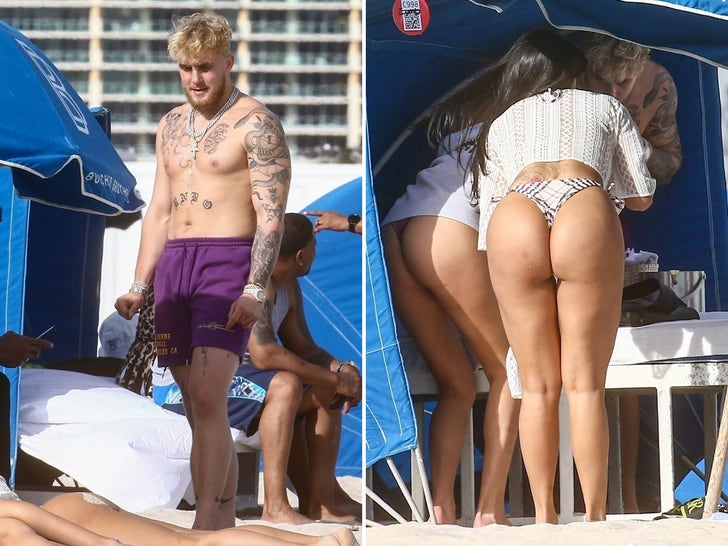 Jake Paul Surrounded By Hot Beach Babes