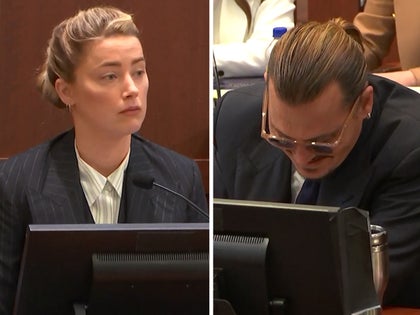 Amber Heard Says Johnny Depp Can't Look at Her Because He's Guilty