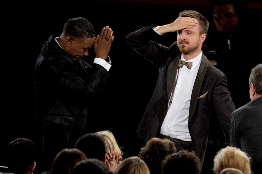 Giancarlo Esposito salutes award winner Aaron Paul -- 64th Annual Primetime Emmy Awards