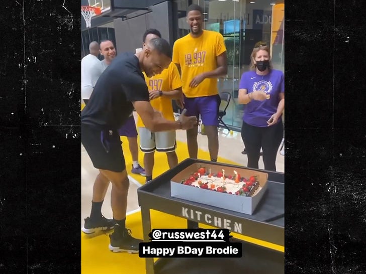 Russell Westbrook Hilariously Stopped From Blowing Out Bday Candles COVID Bro