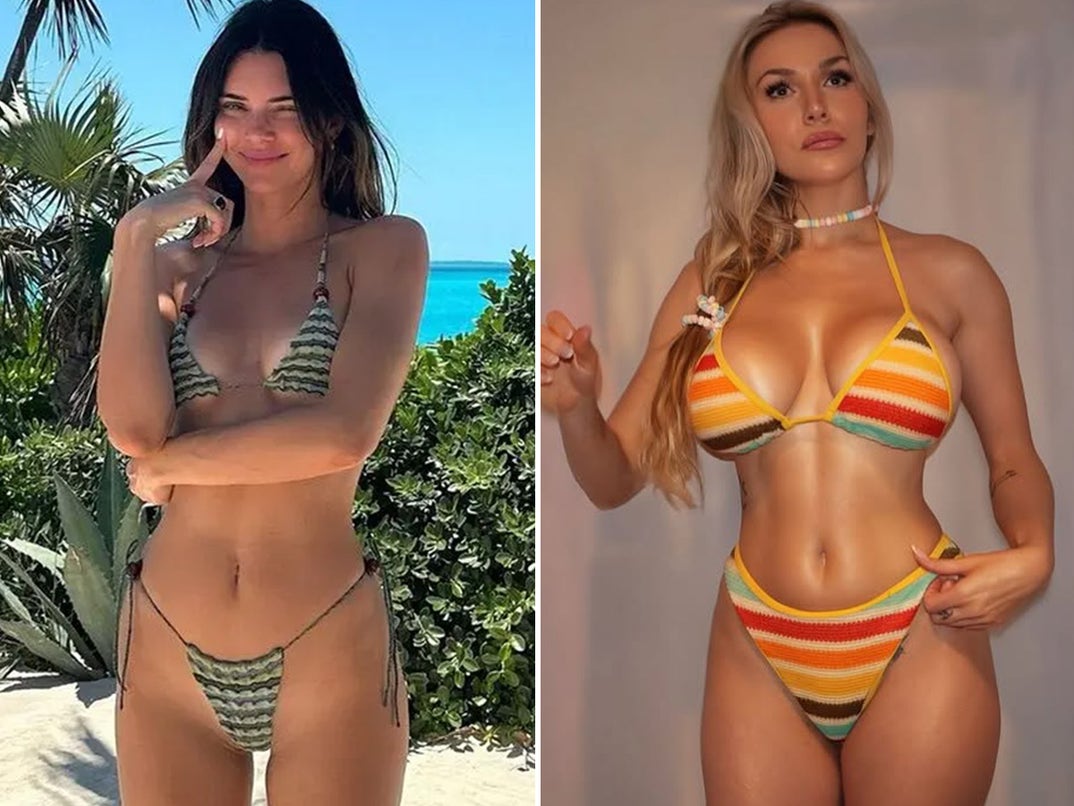 Kendall Jenner vs. Courtney Stodden -- Striped Bikini Babes Edition