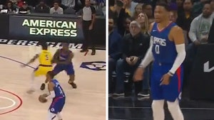 Russell Westbrook Nails Shoeless 3-Pointer In Win Over Lakers