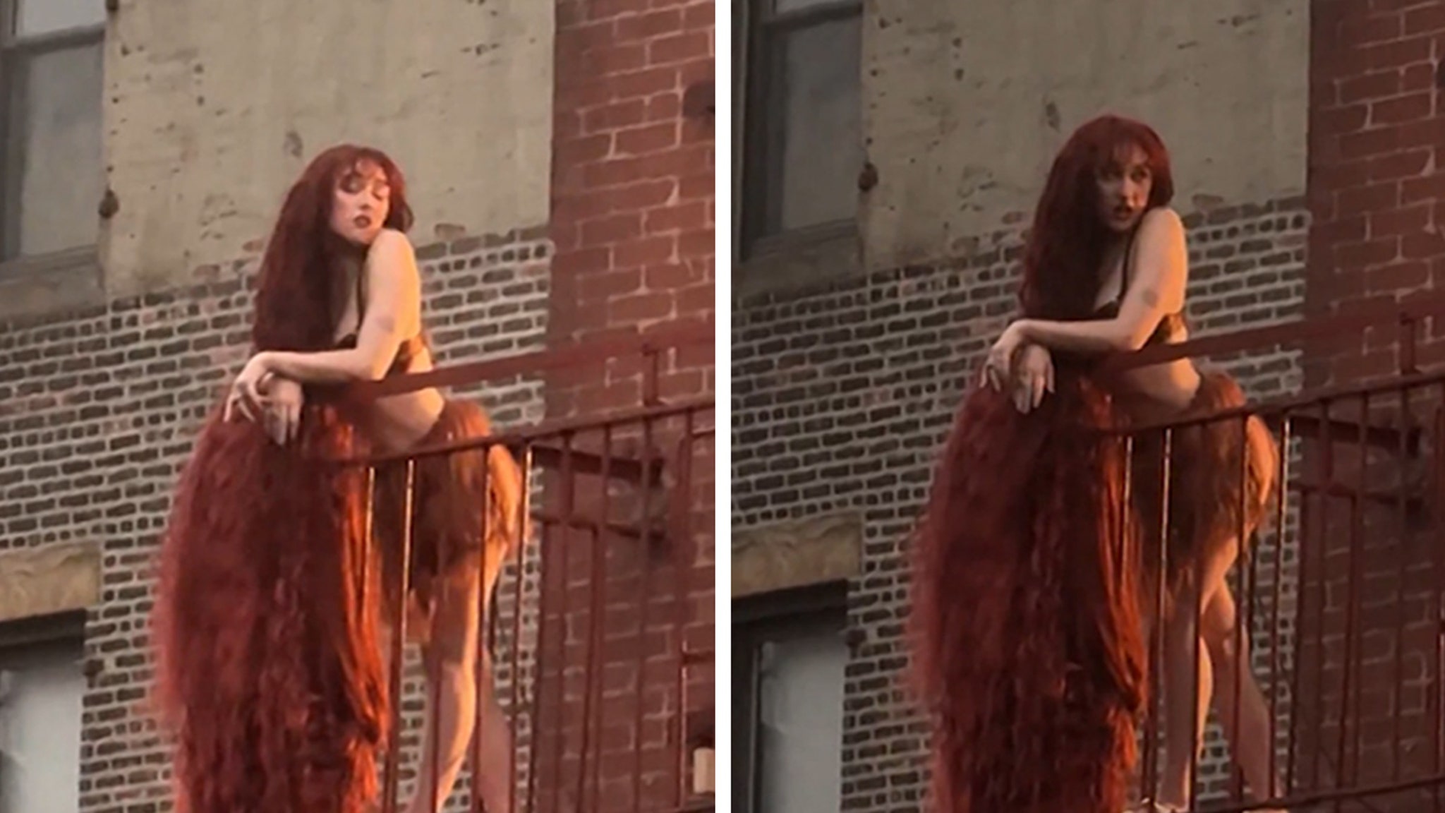 Chappell Roan Films Music Video in NYC With Dramatic Rapunzel-Style Hairdo