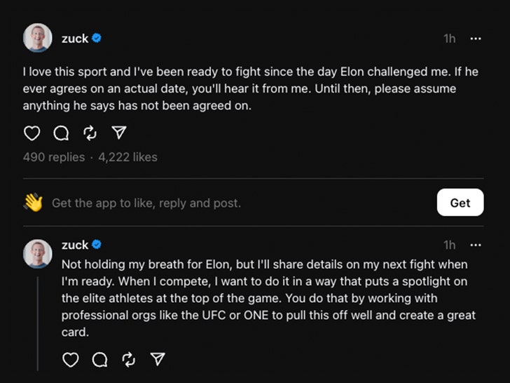 Mark Zuckerberg counters Elon Musk, says he wants UFC to stage their fight