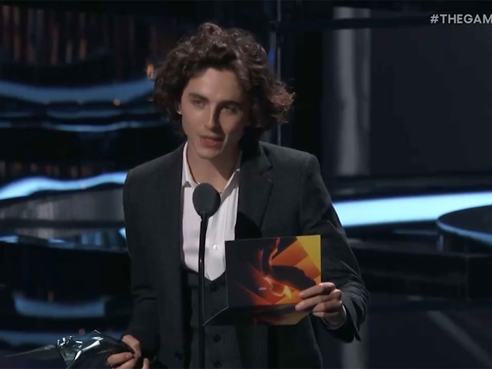 Timothée Chalamet Announces Game Of The Year At Award Show, The