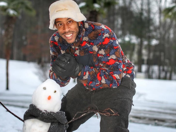 Ludacris Builds Snowman With Kids In Atlanta