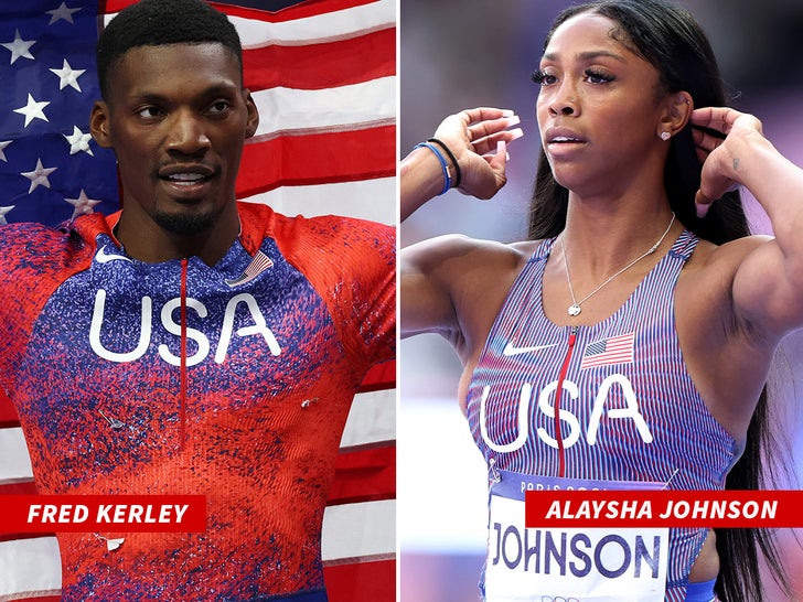 Fred Kerley Alaysha Johnson Getty