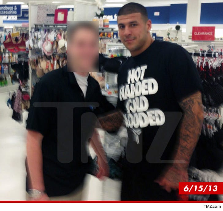 Aaron Hernandez 'Cold Blooded' -- Posing with Fan Hours After :: 0627-aaron-hernandez-in-marshalls-wm-7