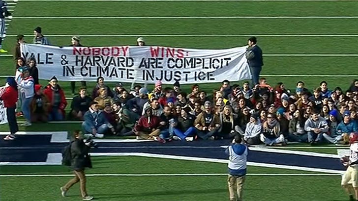 Yale-Harvard game interrupted by climate change protesters