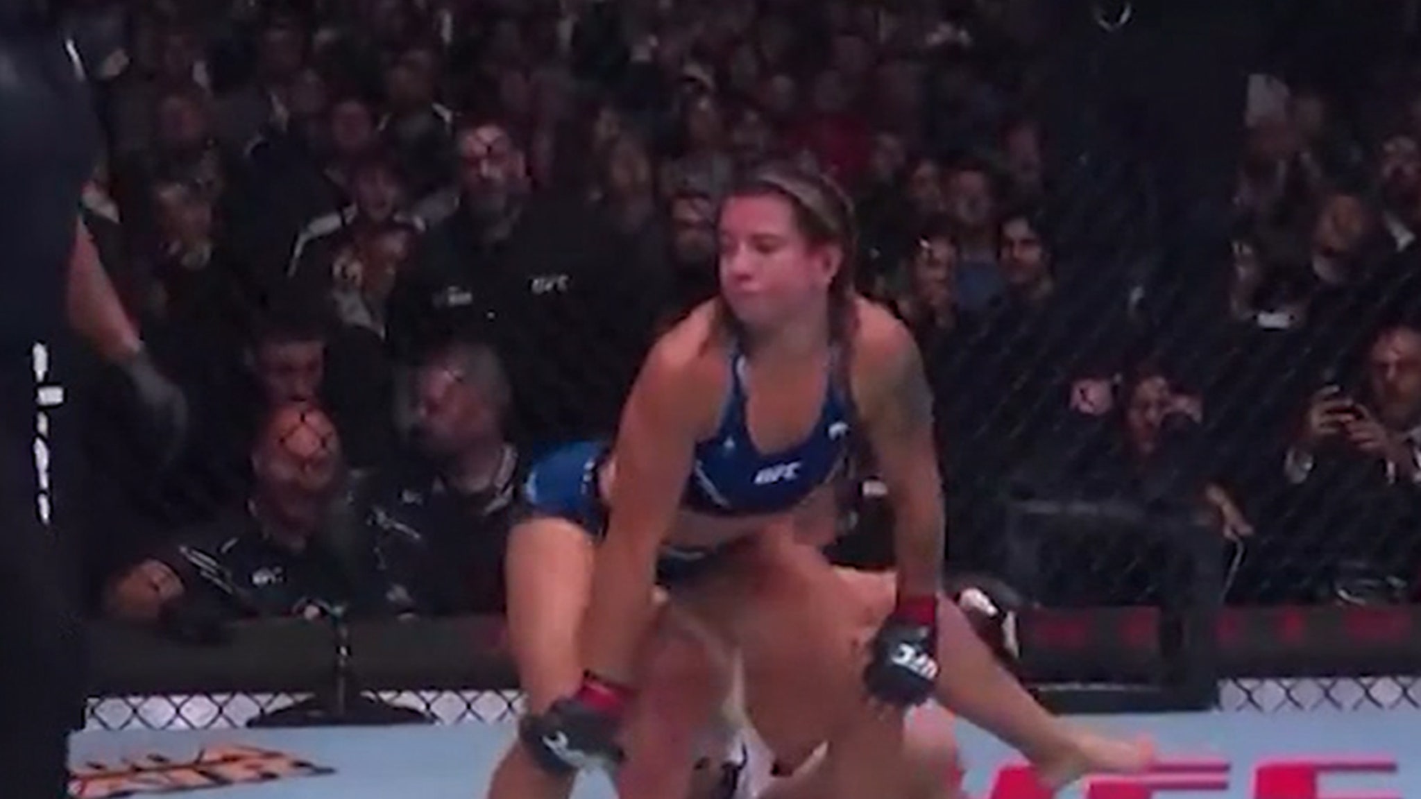 UFC fighter Ailin Pérez dances in her opponent’s face after submitting