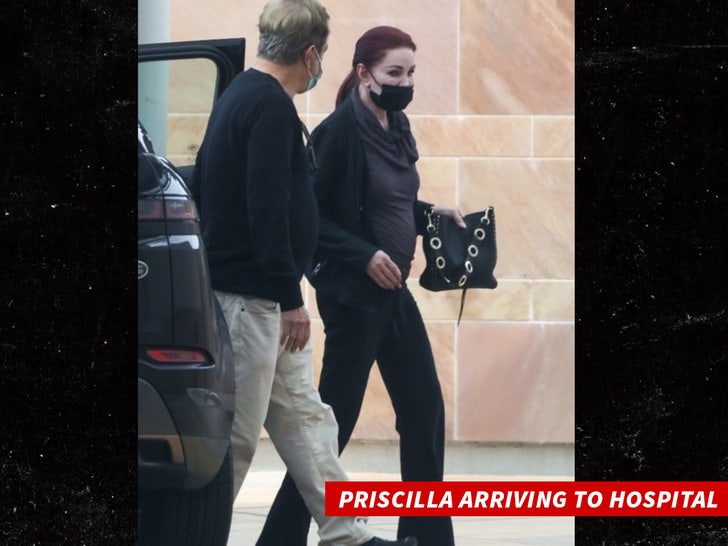 Priscilla arriving to hospital