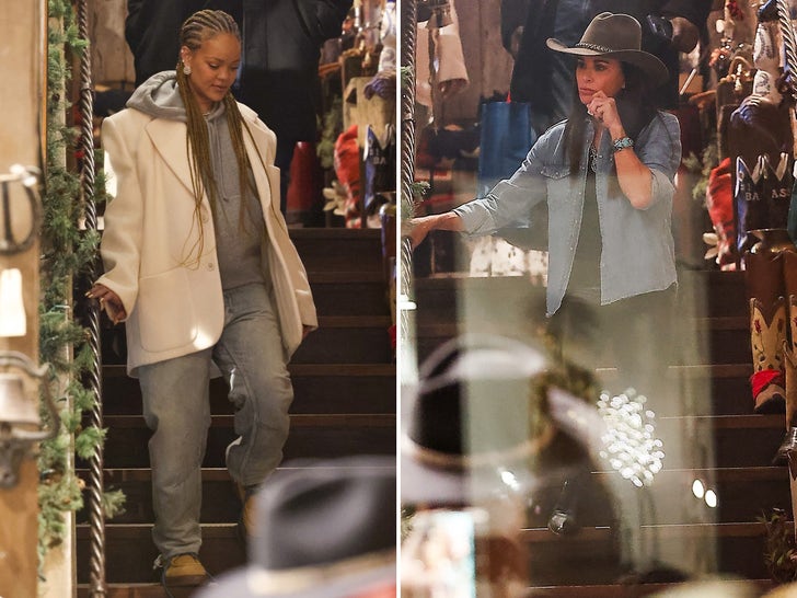Rihanna & Kyle Richards Rendezvous In Aspen Shop